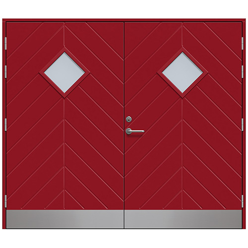 Slagport Saxtorp 2400 x 2100 mm, Frostat glas, Hallonröd