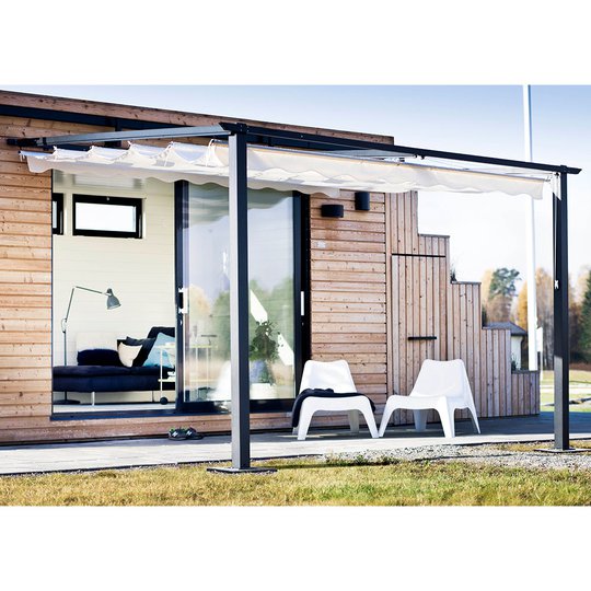 Aluminium JABO PERGOLA VÄGGFAST 3X4 M Järngrå
