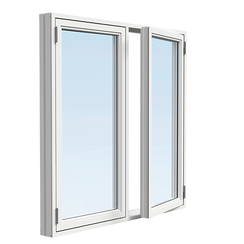 Sidohängt 2-bågar Tradition Aluminium 15, 16, Isolerglas plus 1,2