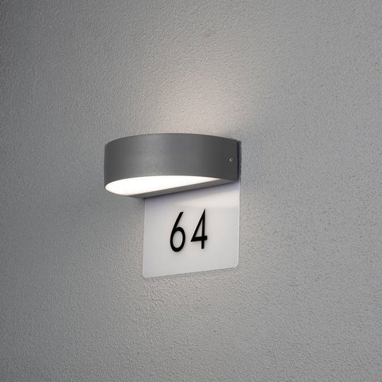5W LED, inkl husnummer Konstsmide Monza vägglykta 2x4