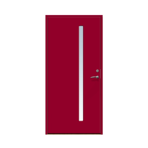Enkeldörr till villa Hjärup 10 x 21, Vänsterhängd, Hallonröd