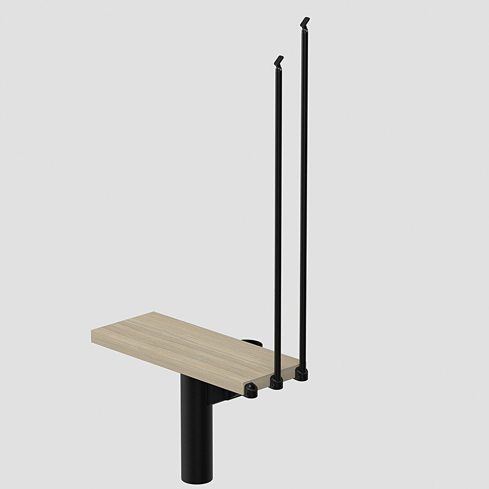 Fontanot Spin R 030 - Extra steg trappa Svart / Ljus alm, 65 cm