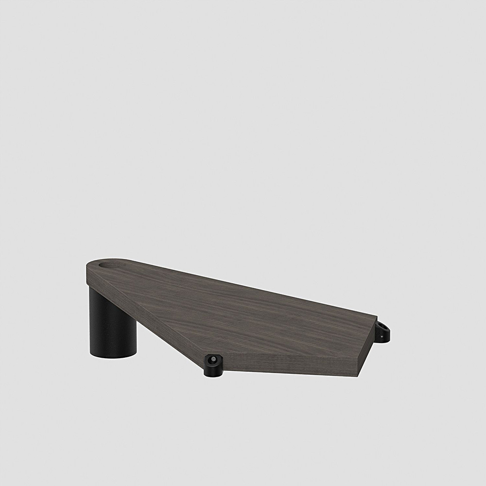 Fontanot Spin Q - Hörnsteg trappa 138 cm, Svart / Mörk alm