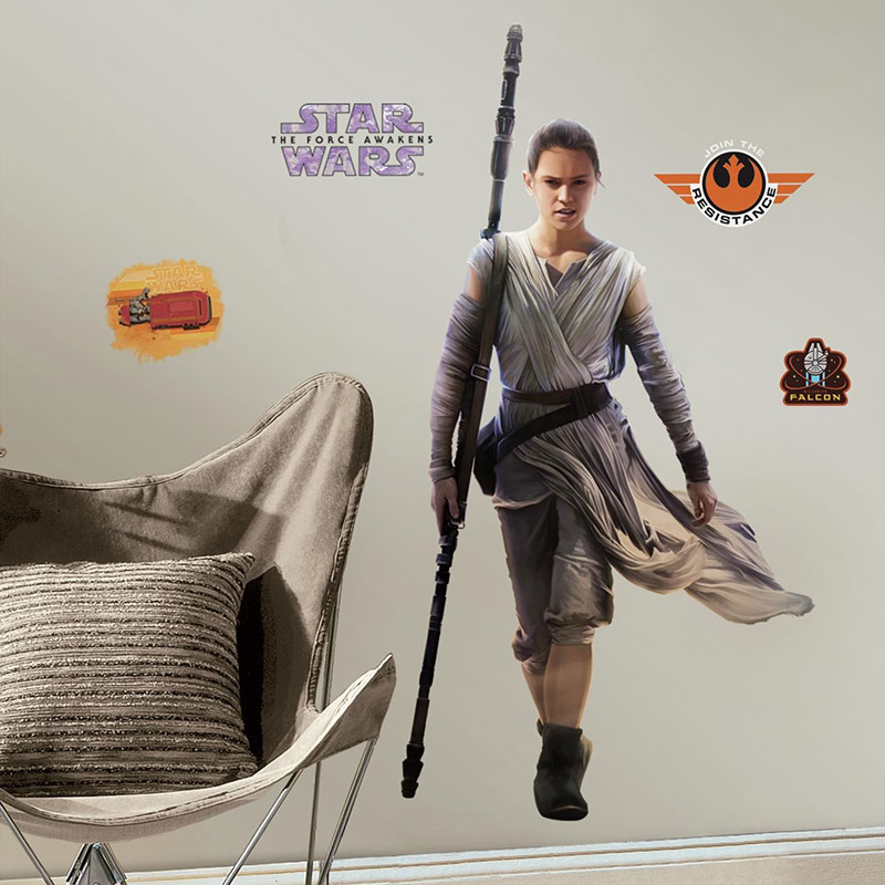 Väggdekor Star Wars The Force Awakens Rey Giant RoomMates