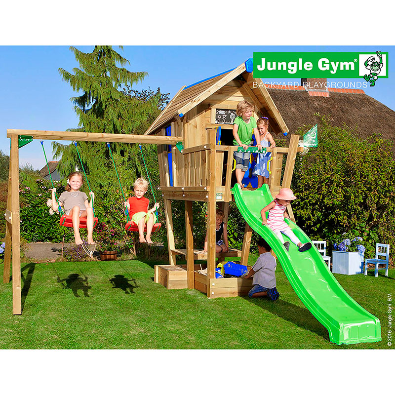 Lekstugetorn Crazy med Gungmodul Jungle Gym