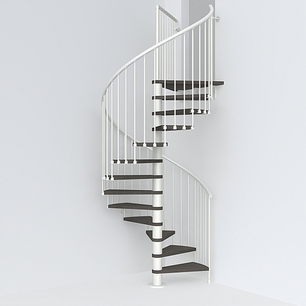 Fontanot spiraltrappa Spin T 030 - Trappa 271-309 cm, 138 cm, Vit / Mörk alm