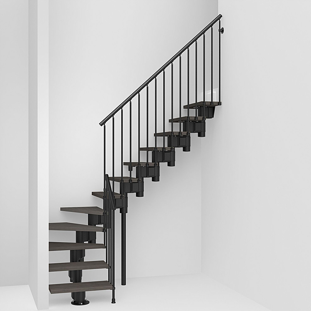 Fontanot Spin R 030 - Trappa 258-349 cm, Svart / Mörk alm, 80 cm