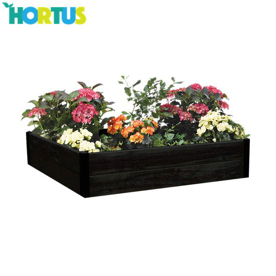 Planteringslåda trä svart HORTUS