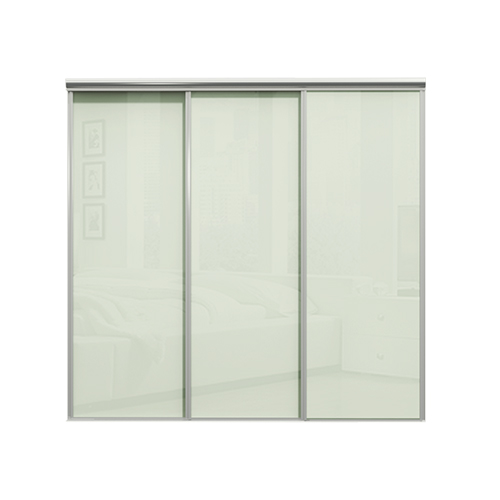 Mix Skjutdörr Opalvit glasdörr 3430 mm 3 dörrar