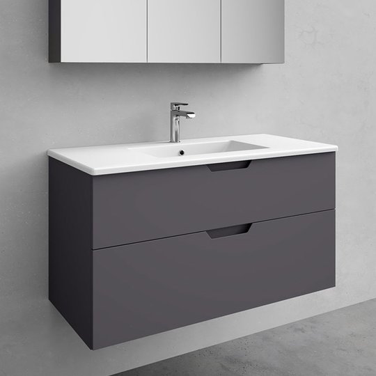 Kommod med tvättställ Noro Studio Antracit 900 mm, Porslin