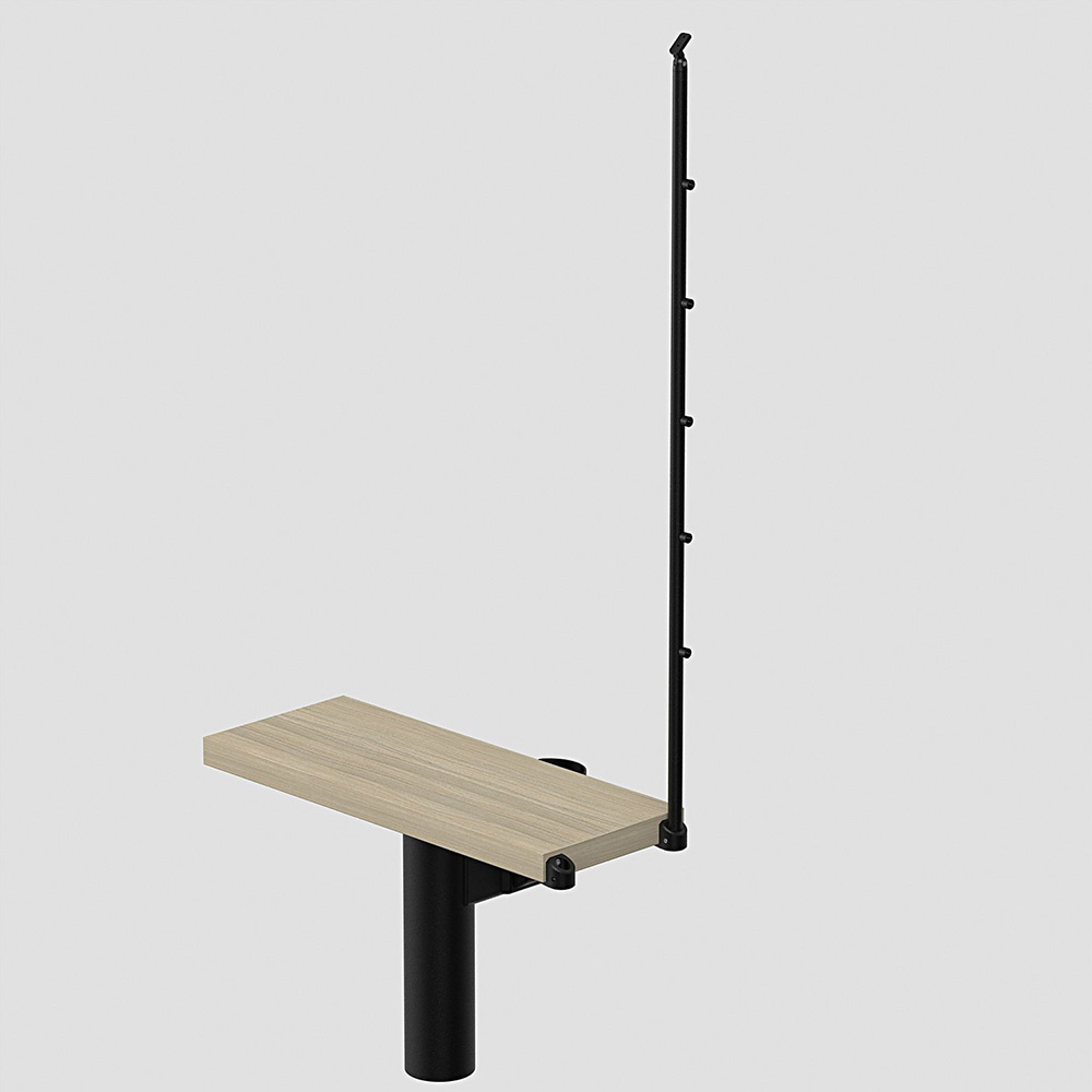 Fontanot Spin R 010 A - Extra steg trappa Svart / Ljus alm, 80 cm