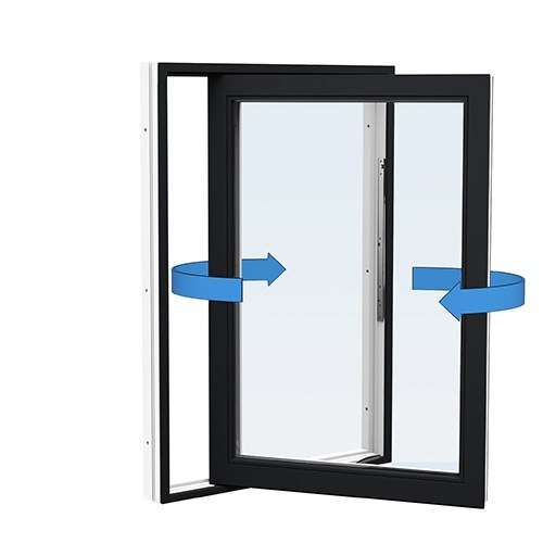 Energi Aluminium Sideswing-fönster 9, 16, Svart