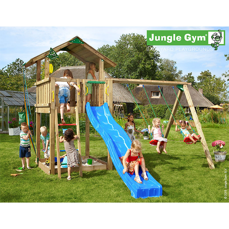 Lektorn Chalet med gungmodul Jungle Gym