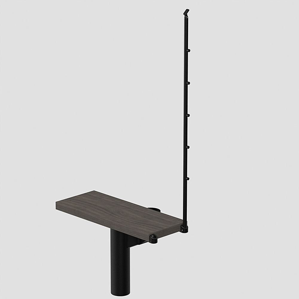 Fontanot Spin R 010 A - Extra steg trappa Svart / Mörk alm, 65 cm
