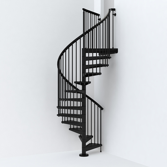 Fontanot spiraltrappa SKY 030 - Trappa 140 cm, Svart, 295-330 cm