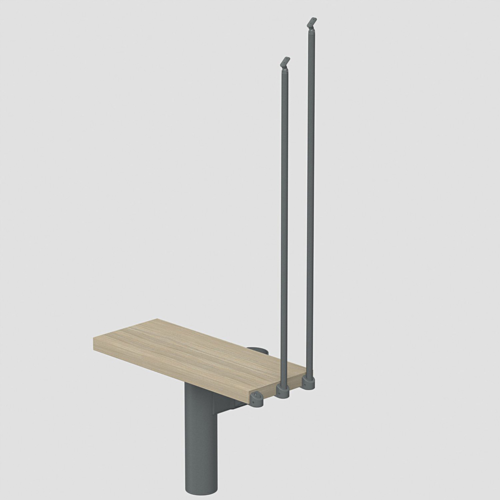 Fontanot Spin R 030 - Extra steg trappa Grå / Ljus alm, 65 cm