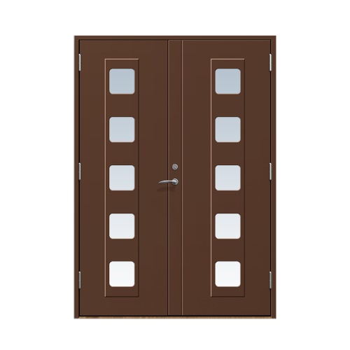 Entrédörr till villa Haga 13 x 21, Vänster gångdörr, Nötbrun