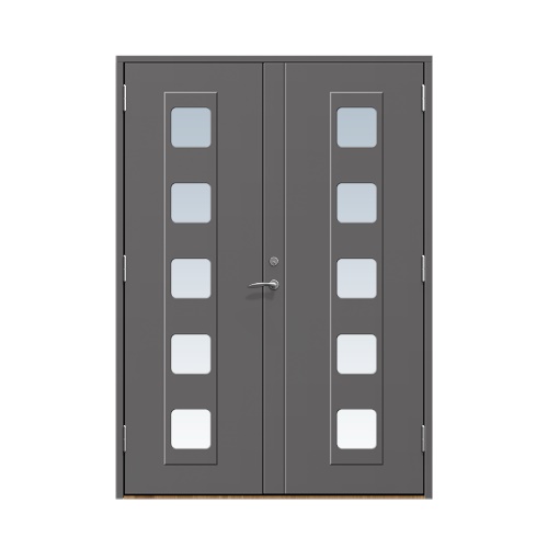 Entrédörr till villa Haga 15 x 21, Vänster gångdörr, Mörkgrå