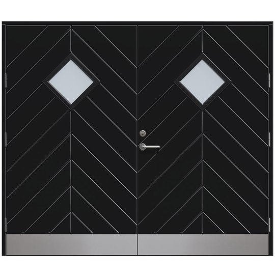 Slagport Saxtorp 2400 x 2000 mm, Frostat glas, Svart