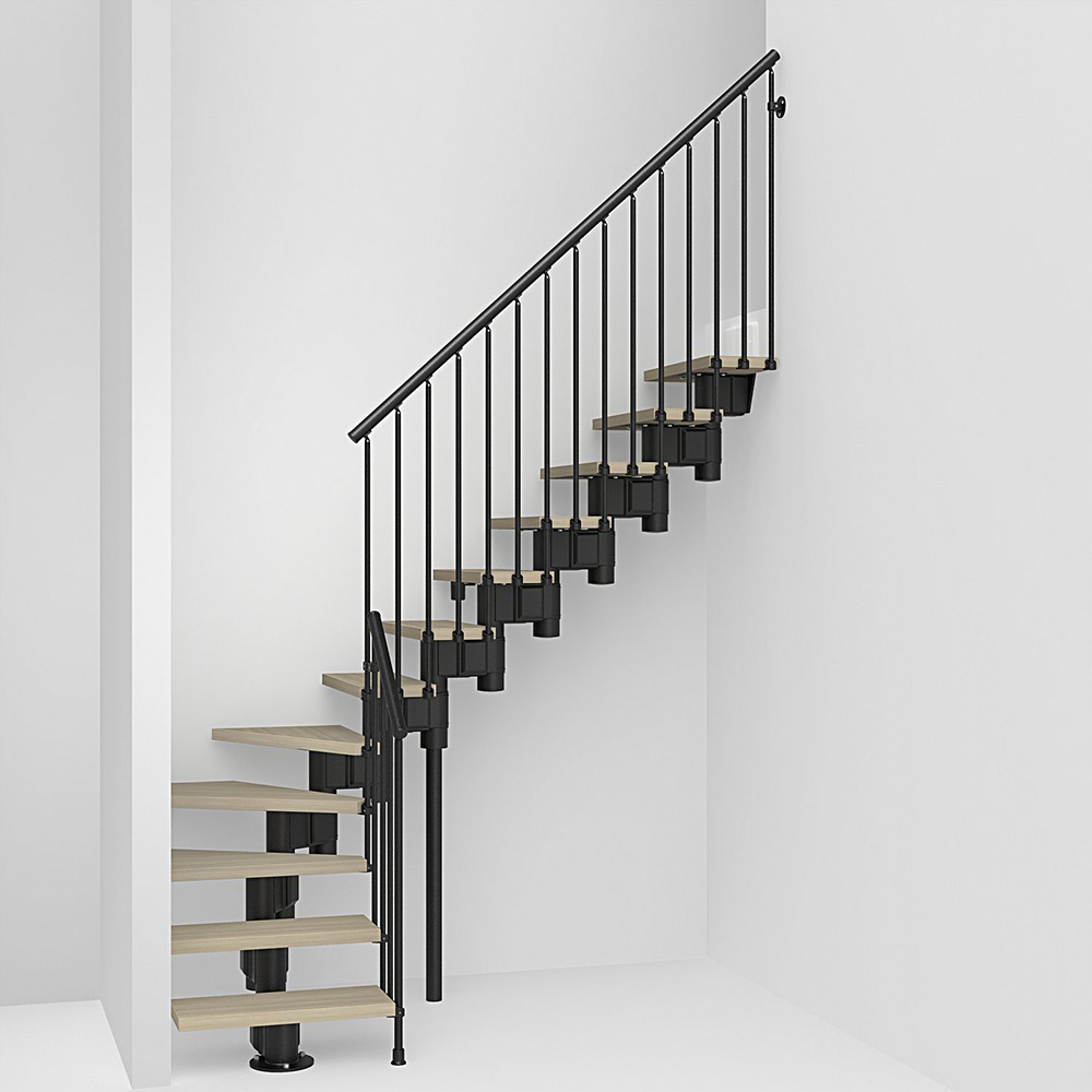 Fontanot Spin R 030 - Trappa 275-373 cm, Svart / Ljus alm, 80 cm