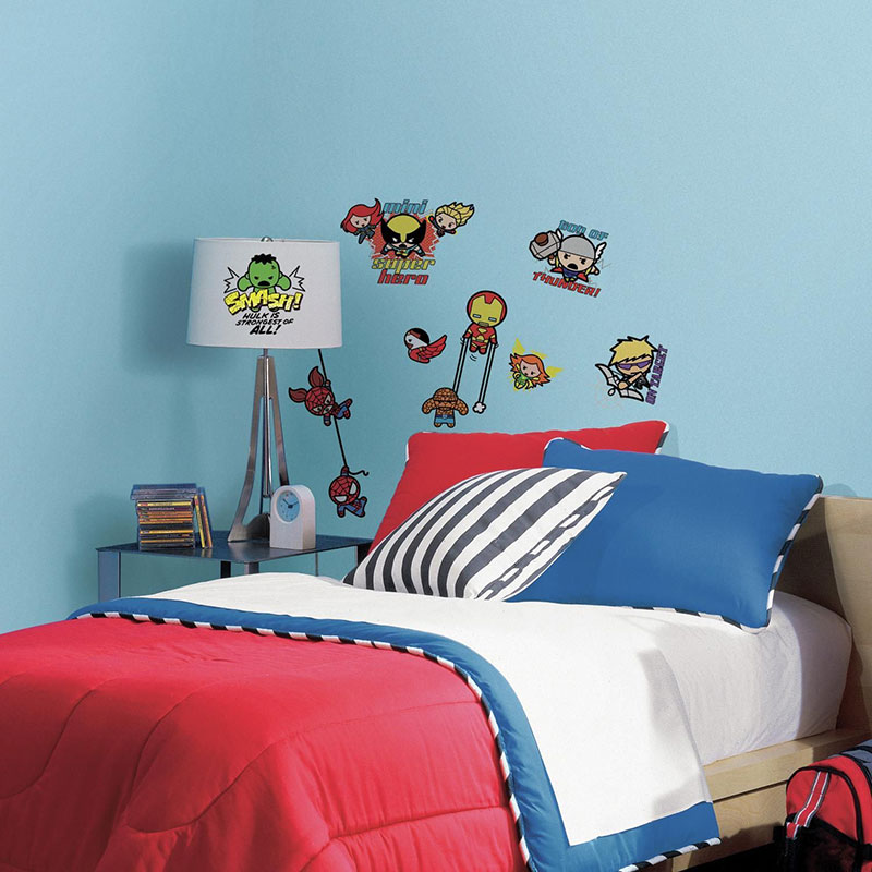 Väggdekor Marvel Superhero Kawaii Art RoomMates