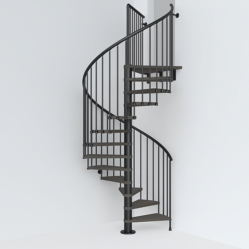 Fontanot spiraltrappa Spin T 030 - Trappa 271-309 cm, 158 cm, Svart / Mörk alm