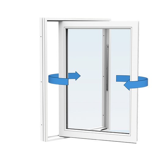 Energi Aluminium Sideswing-fönster 5, 11, Vit