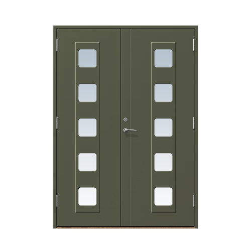 Entrédörr till villa Haga 15 x 21, Höger gångdörr, Olivgrön