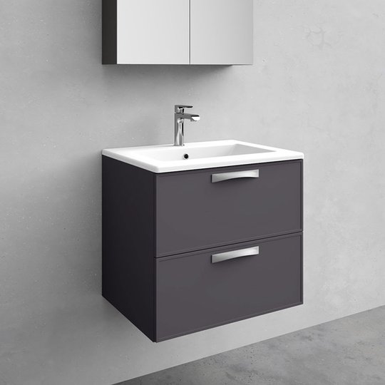 Kommod med tvättställ Noro Vogue Antracit 600 mm, Porslin