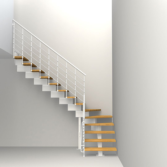 Fontanot OAK 90 XTRA - Trappa Vit / Naturell, 70 cm, 261-325 cm