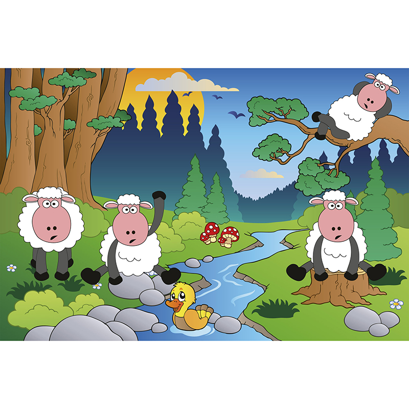 Tapet Sheep In Forest Dimex