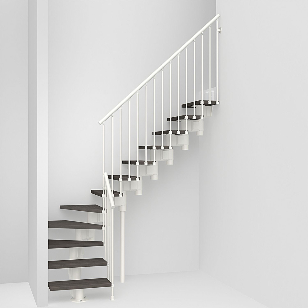 Fontanot Spin R 030 - Trappa 275-373 cm, Vit / Mörk alm, 80 cm