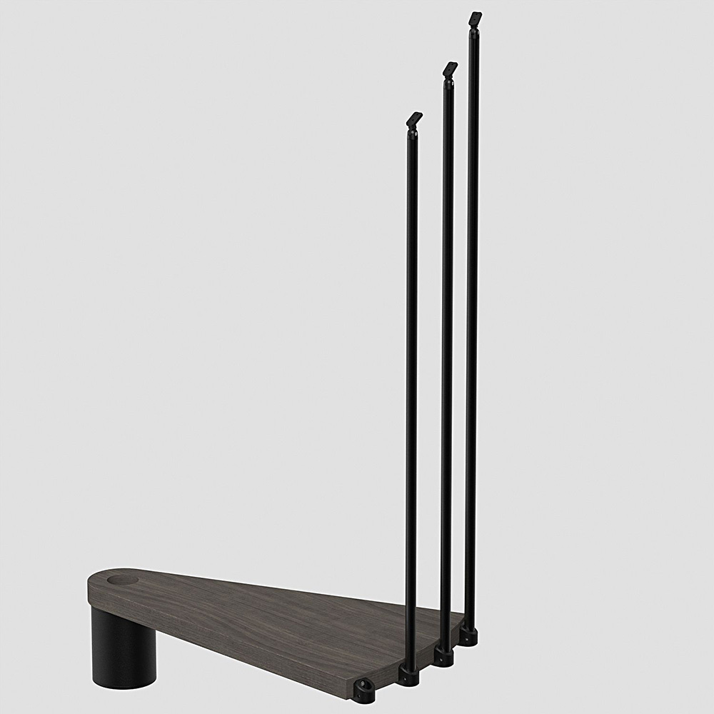 Fontanot Spin T 030 - Extra steg trappa 138 cm, Svart / Mörk alm