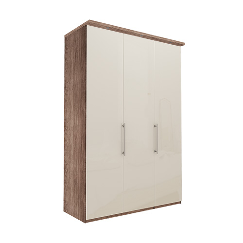 Garderob Atlanta - Mörk rustik ek 150 cm, 236 cm, Med kornisch