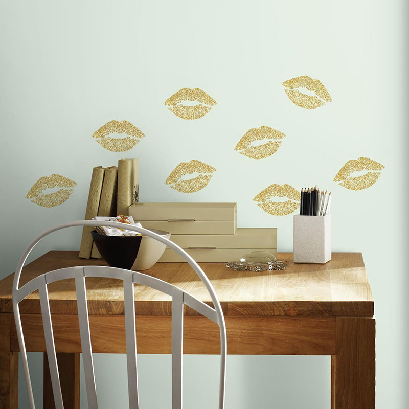Väggdekor Lip with Glitter RoomMates