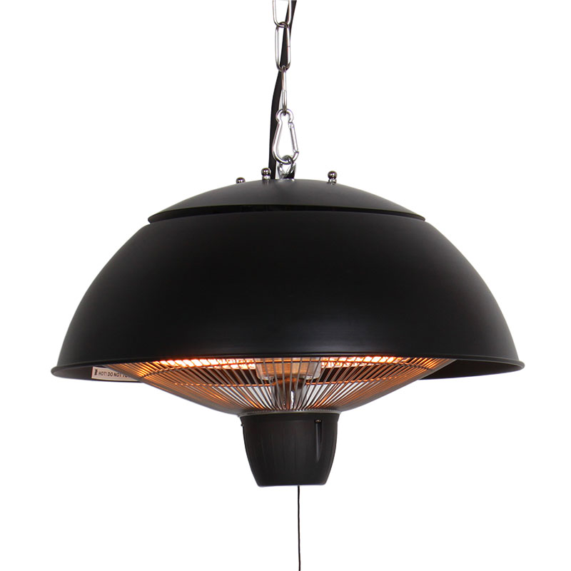 Terrassvärmare hängande 600/1500W HA svart HORTUS