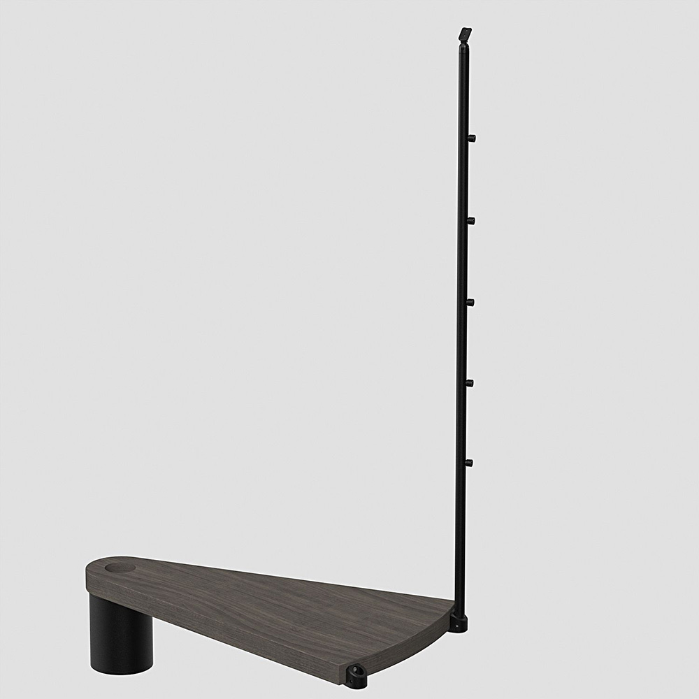 Fontanot Spin T 010 A - Extra steg trappa 158 cm, Svart / Mörk alm