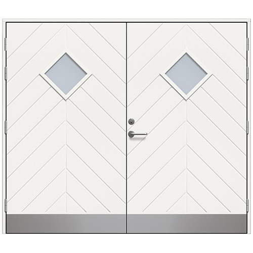 Slagport Saxtorp 2400 x 2100 mm, Cotswoldglas, Vit