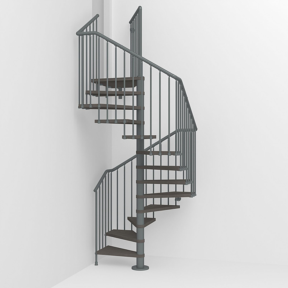 Fontanot spiraltrappa Spin Q 030 - Trappa 271-309 cm, 138 cm, Grå / Mörk alm
