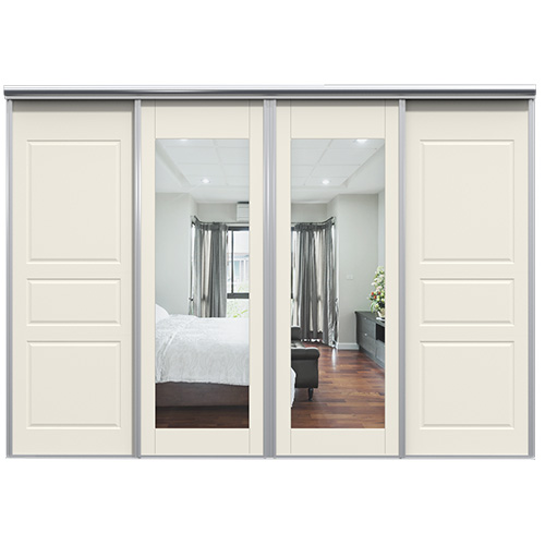 Mix Skjutdörr Allmoge / Tradition spegel 3100 mm 4 dörrar