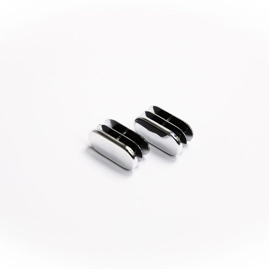 Pelly System Ändplugg för ovalrör, 2-pack Silver, Krom