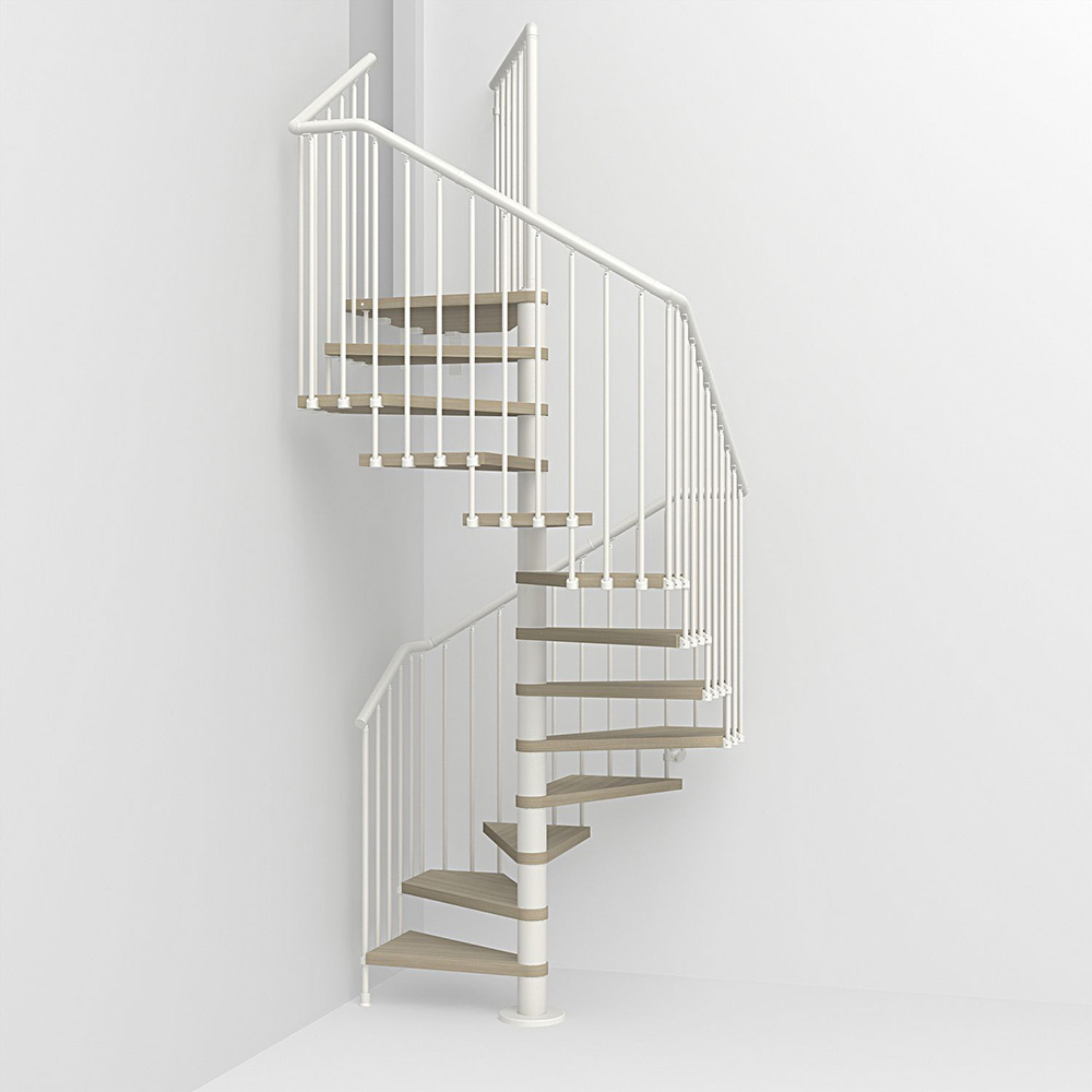 Fontanot spiraltrappa Spin Q 030 - Trappa 291-332 cm , 118 cm, Vit / Ljus alm
