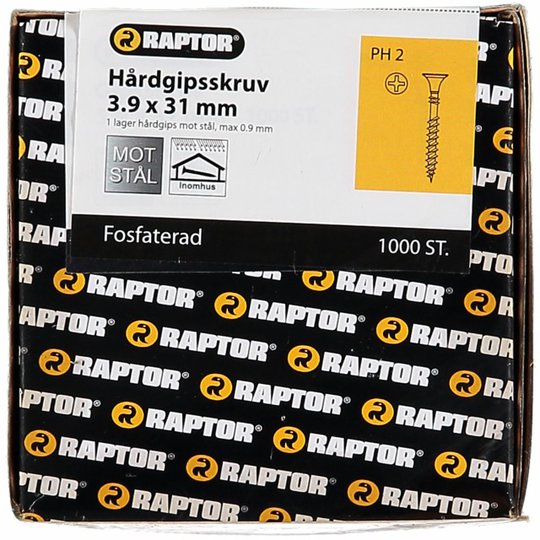 HÅRDGIPSSKRUV 3,9X31 FOS