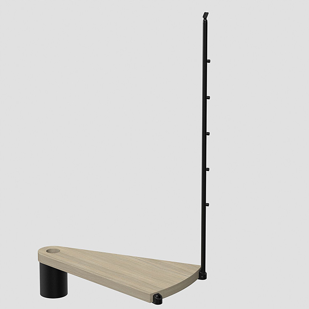 Fontanot Spin T 010 A - Extra steg trappa 128 cm, Svart / Ljus alm