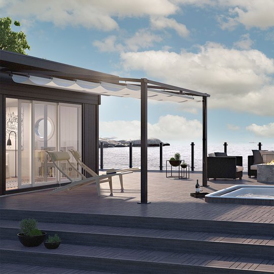 Väggpergola i aluminium Jabo väggpergola 4x4 m Järngrå