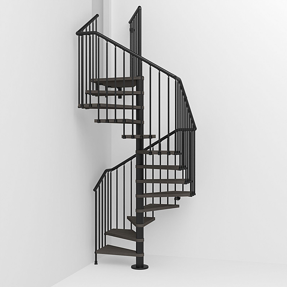 Fontanot spiraltrappa Spin Q 030 - Trappa 271-309 cm, 138 cm, Svart / Mörk alm