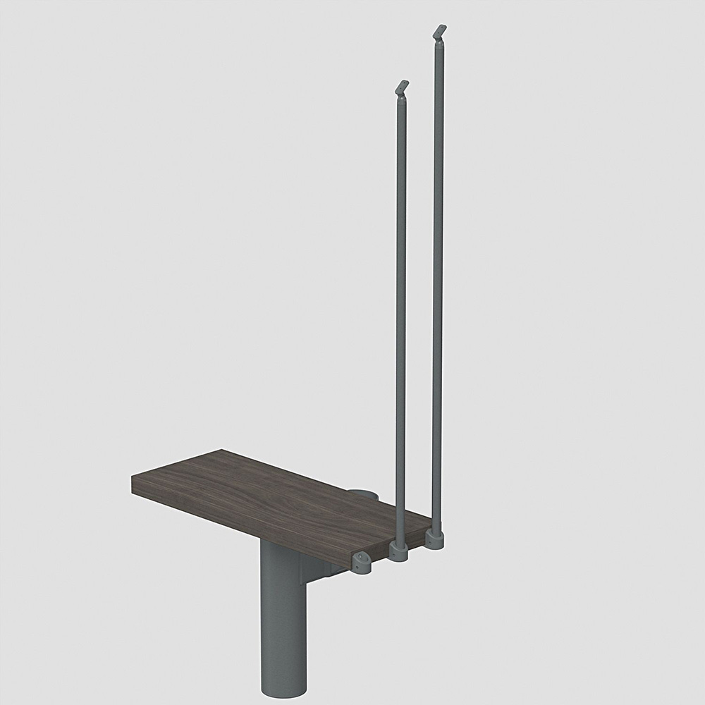 Fontanot Spin R 030 - Extra steg trappa Grå / Mörk alm, 80 cm