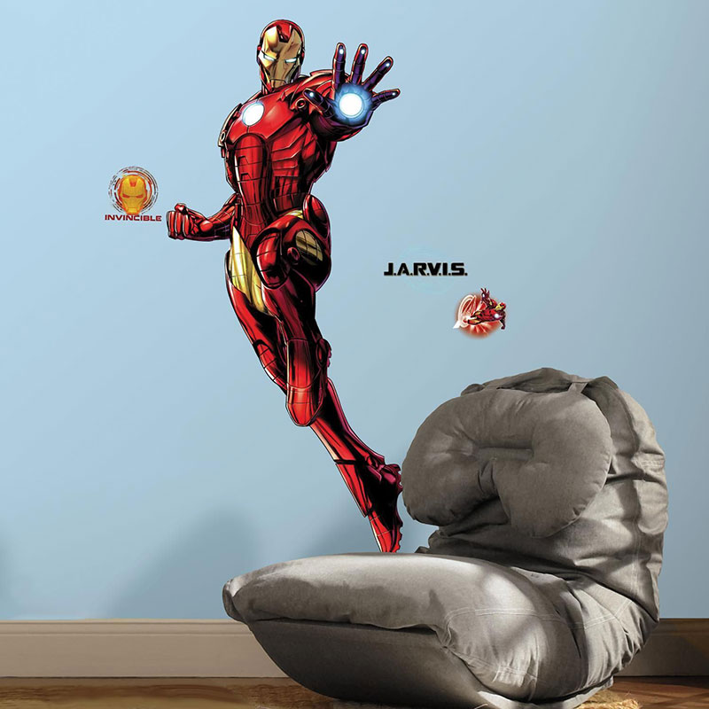 Väggdekor Iron Man - Giant RoomMates Glow in the dark