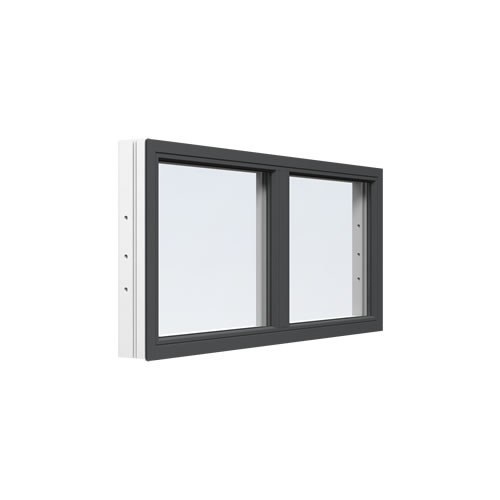 Energi Aluminium Fast fönster med mittpost 15, 11, Antracitgrå