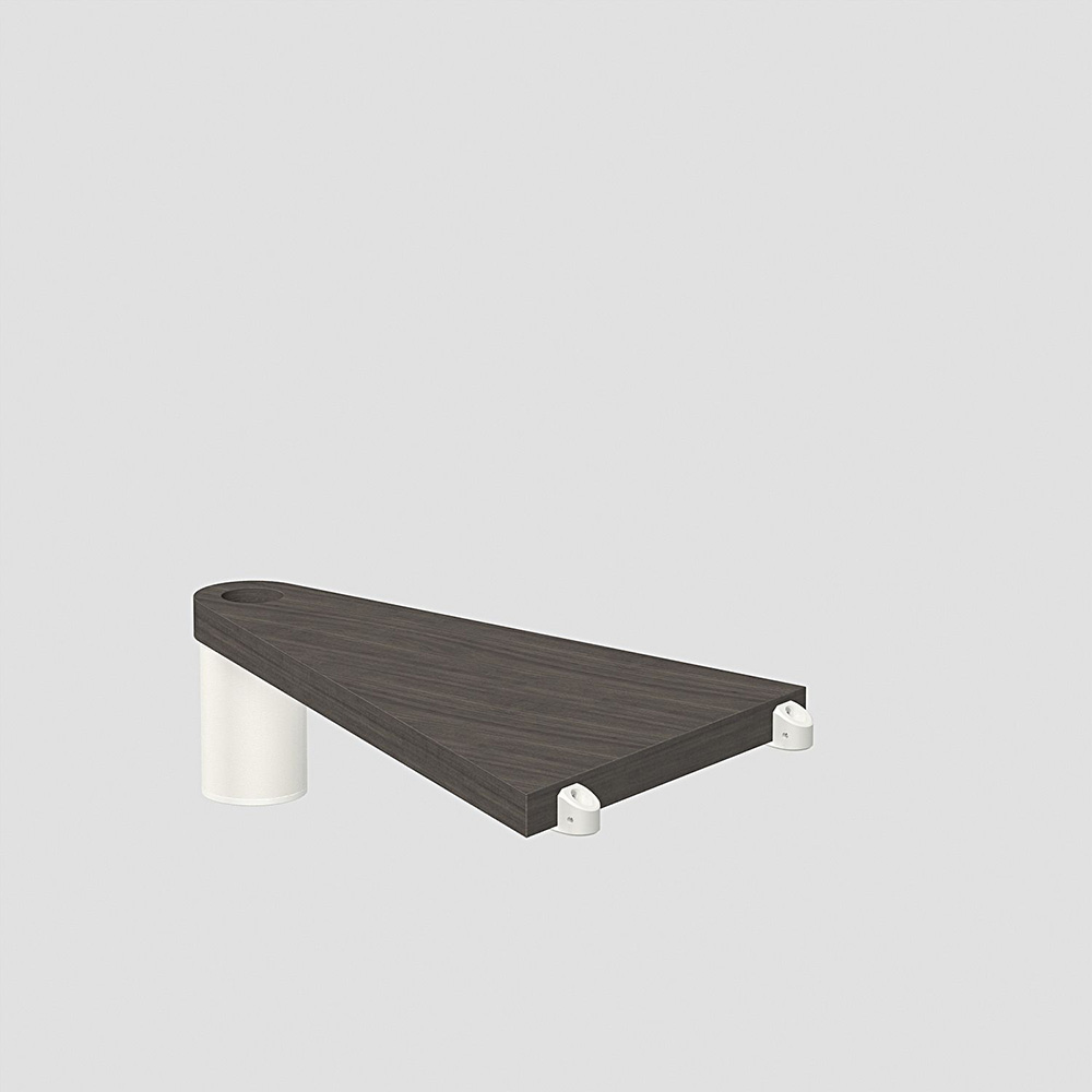 Fontanot Spin Q - Tresidigt trappsteg 138 cm, Vit / Mörk alm